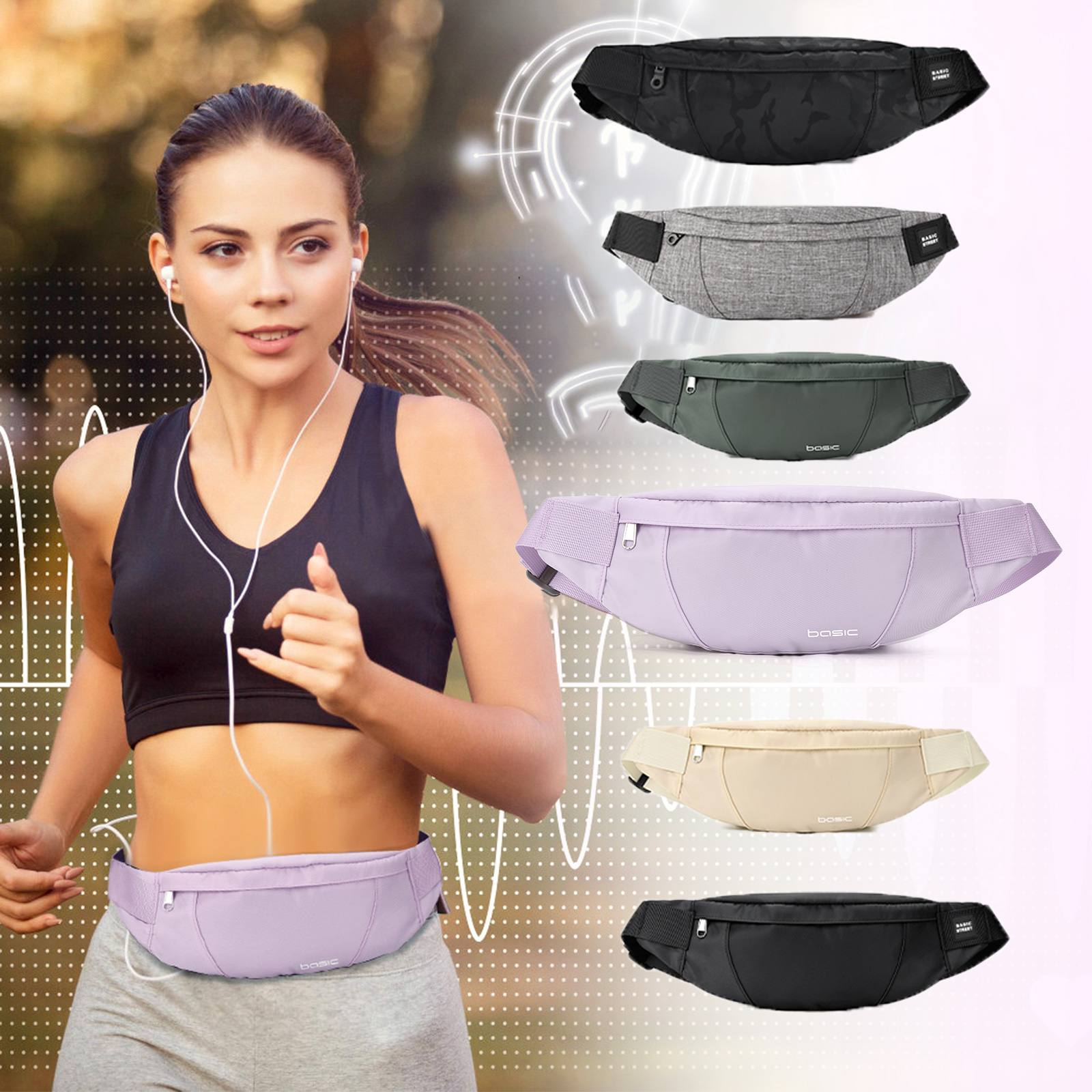 Running Zwift - Fashion Running Waist Bag Waterproof Sports