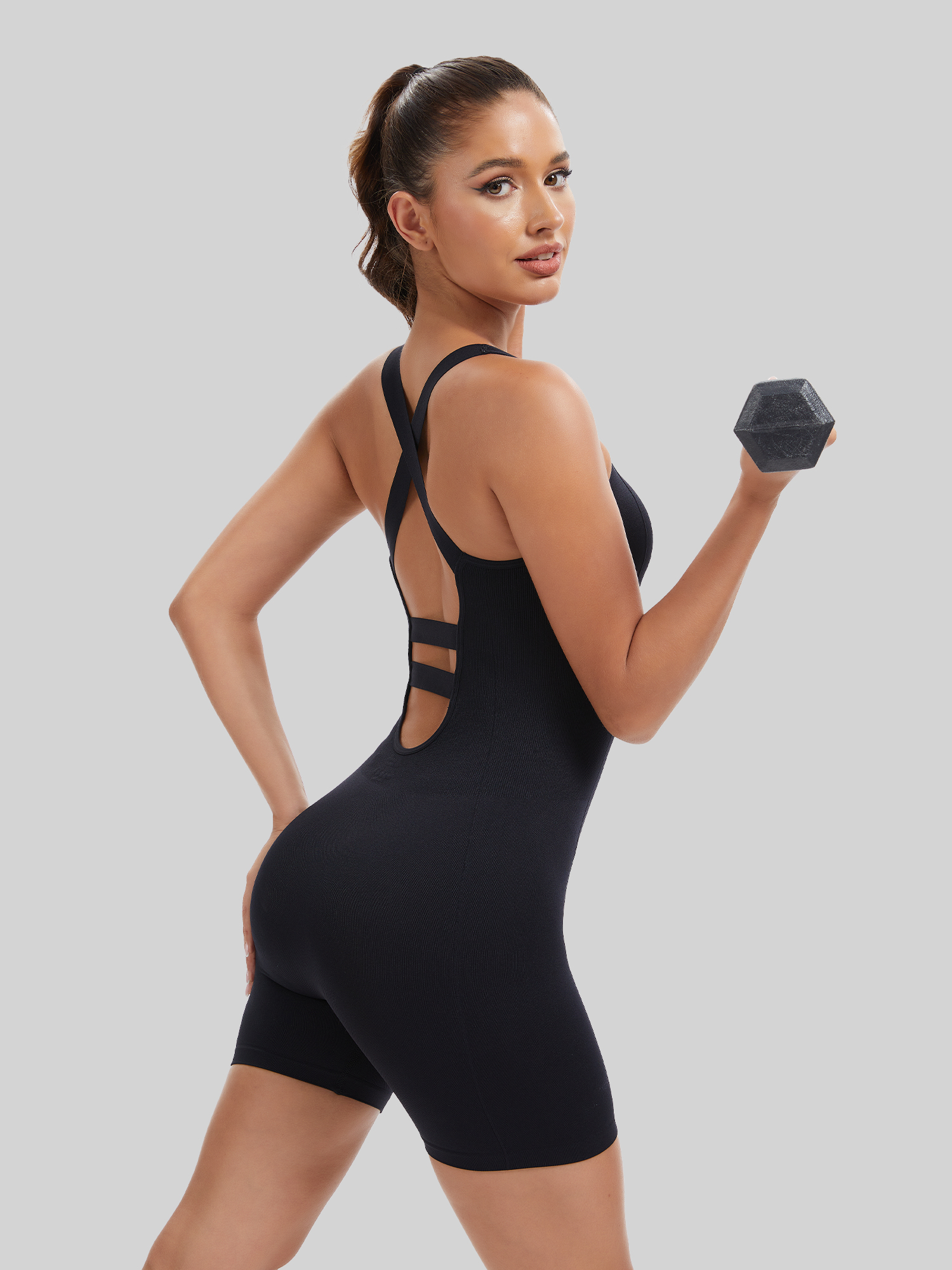 Knit Booty Lifting Bodysuit, Q - Running Gear Outfit ulasan dan harga
