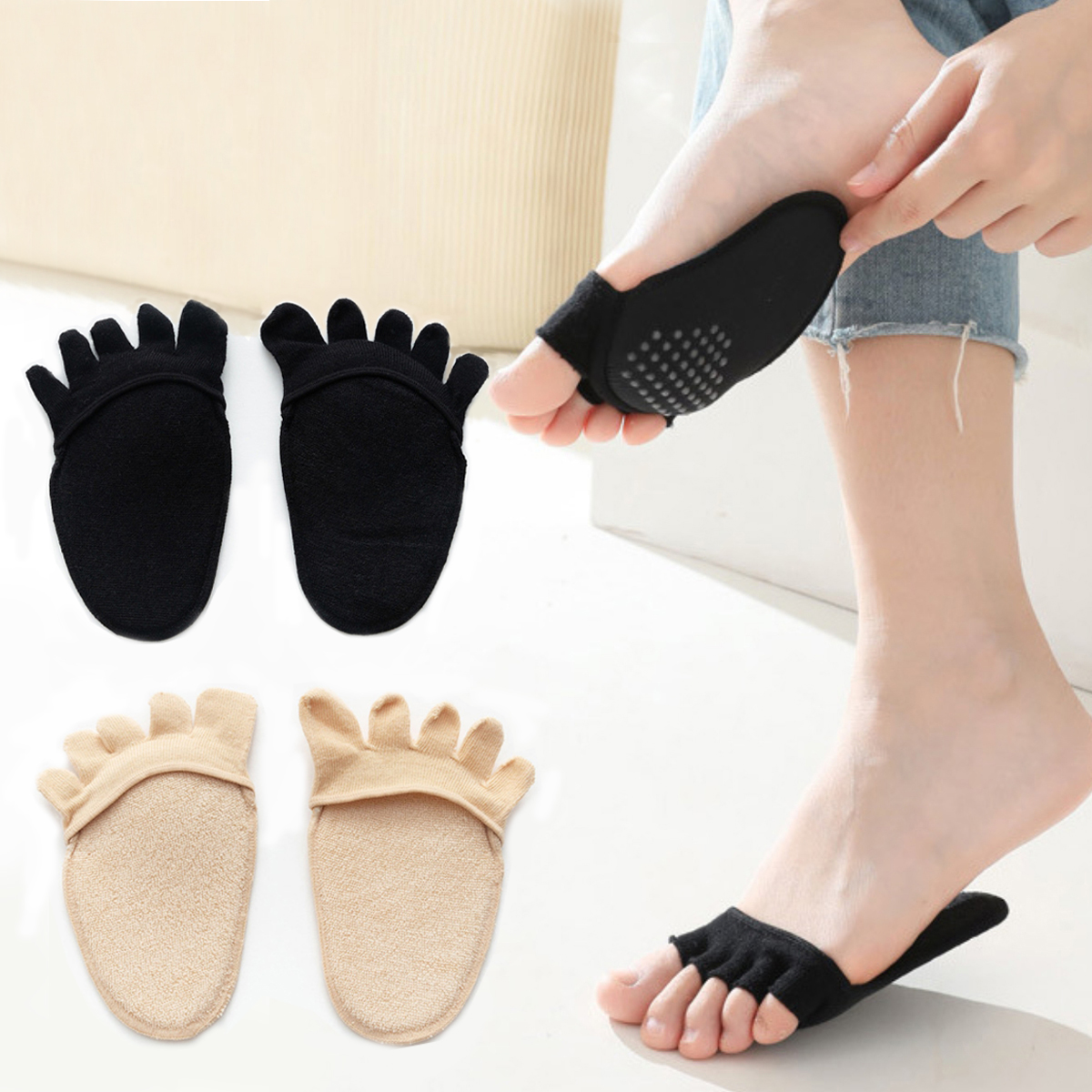 （2 pairs）0Invisible Toe Socks  - Anti Blister Sock ulasan dan harga