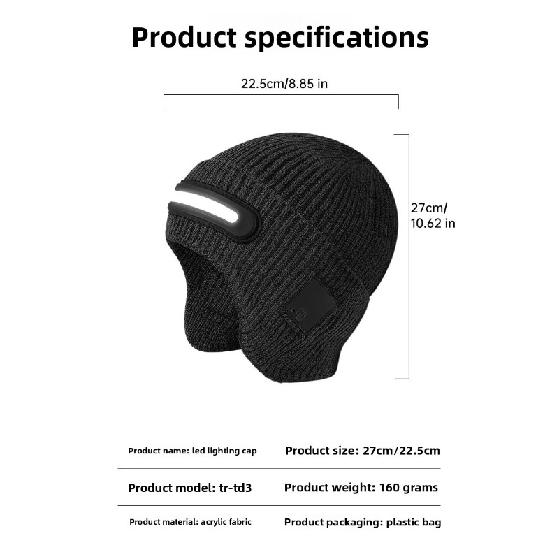 LED Headlamp Winter Hat Outdoo - Running Gear In The Cold ulasan dan harga