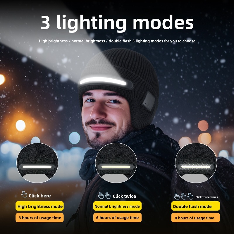 LED Headlamp Winter Hat Outdoo - Running Gear In The Cold ulasan dan harga
