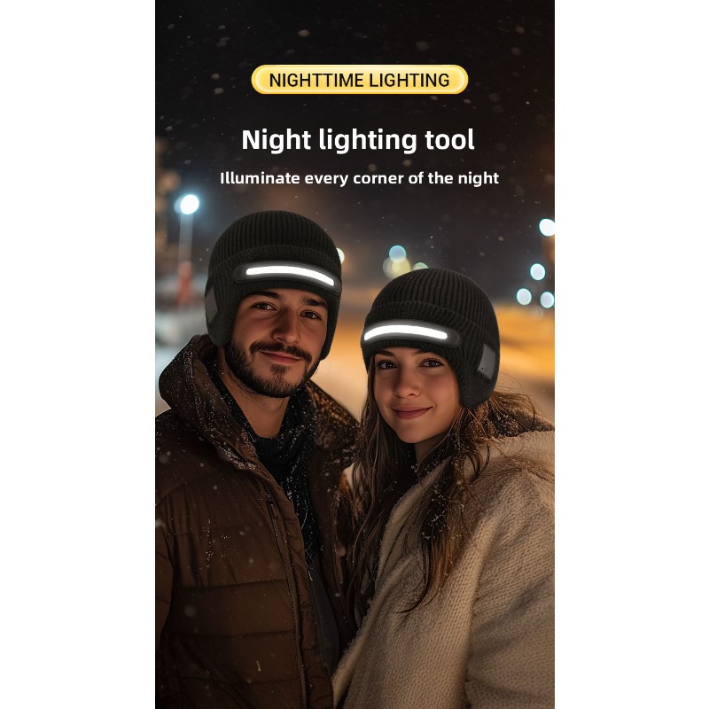 LED Headlamp Winter Hat Outdoo - Running Gear In The Cold ulasan dan harga